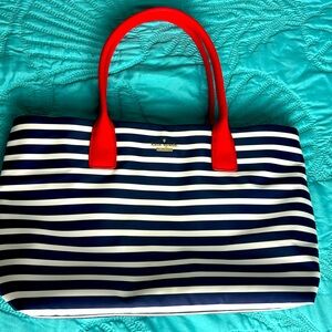 Kate Spade NWT Leather Trimmed Nautical Canvas Tote Bag